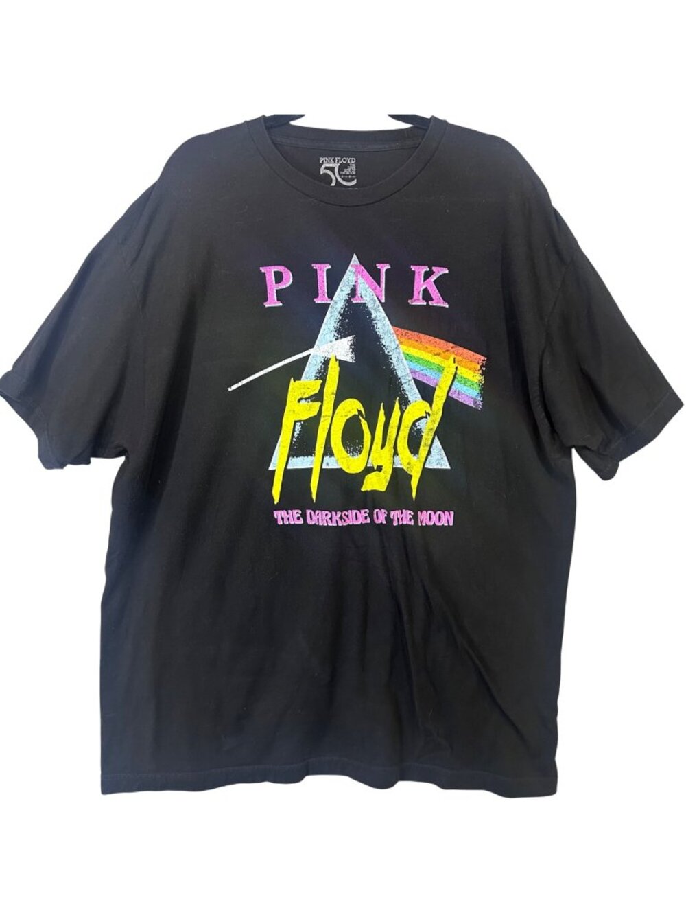 Pink Floyd 50th Anniversary The Dark Side Of The Moon Black T-Shirt 2XL Cotton G